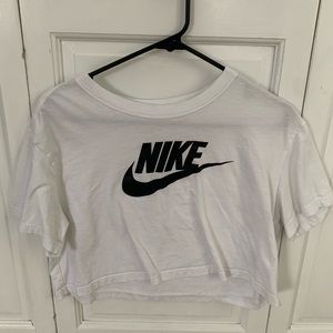 White Nike Cropped Tee